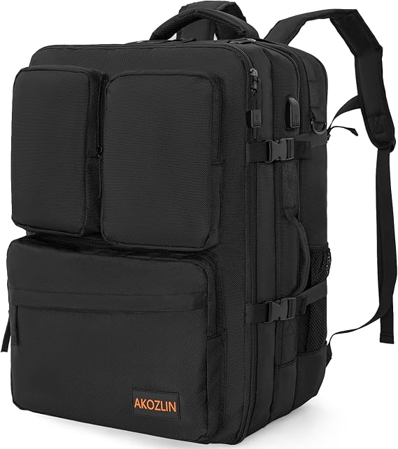 AKOZLIN DJ Mixer Travel Backpack 15"x9.8"x21.6" For Controller DJ Multi-Pockets With USB Port For Two Equipments,Laptop,Vinyl Records,Cables Accessories