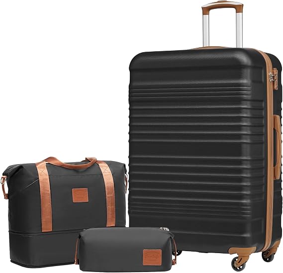 COOLIFE Luggage Sets 3 Piece 28 Inch Suitcase Large ABS+PC Hard Shell TSA