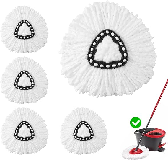 4Pack Mop Heads Replacements Compatible with O-Cedar EasyWring1-Tank System