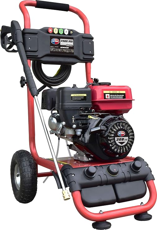All Power,APW5129 Pressure Washer 3400 PSI 2.6 GPM, 30' Hose Quick Connect, JD Engine Gasoline 208cc,