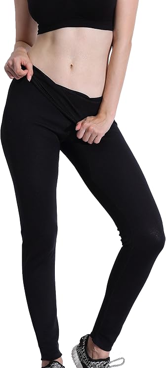 Ausom Womens Hot Thermal Sauna Slimming Long Pants SCR Body Shapers Sweat Suit Workout Slimmer Leggings for Weight Loss