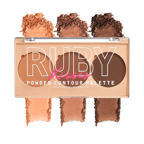 Ruby Kisses Contour Palette 3-In-1 Contour, Conceal, Highlight All-In-One Mini Palette, Long-Lasting, Easy to Blend Powder Contour Palette for All Skin Type