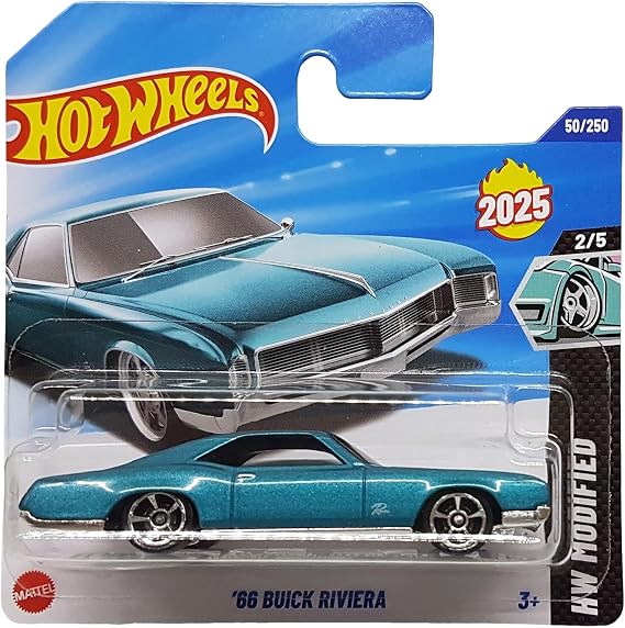 Hot Wheels - '66 Buick Riviera - HW Modified 2/5 - HYW16 - Short Card - Turquoise Metallic - GM - Mattel 2025-1:64