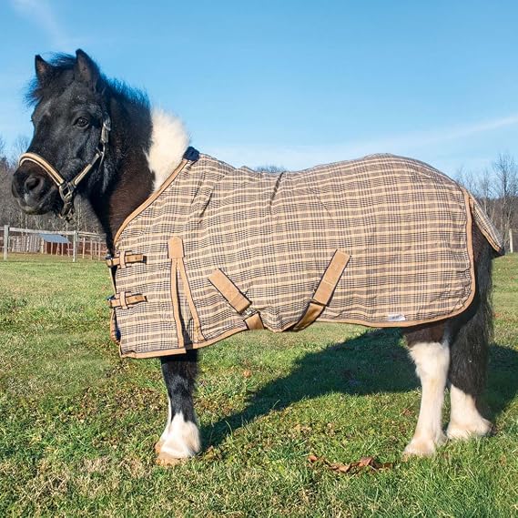 Country Pride Classic Plaid Stable Sheet, Miniature Horse Blanket, Adjustable Double Buckle Front, Bias Surcingles, Fleece Wither Protection, Shoulder Gussets & Tail Cover, Indoor Use (40)