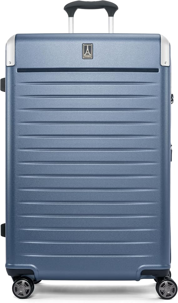 Travelpro Platinum Elite Hardside Expandable Spinner Wheel Luggage TSA Lock Hard Shell Polycarbonate Suitcase, Dark Sky Blue, Checked-Large 28-Inch