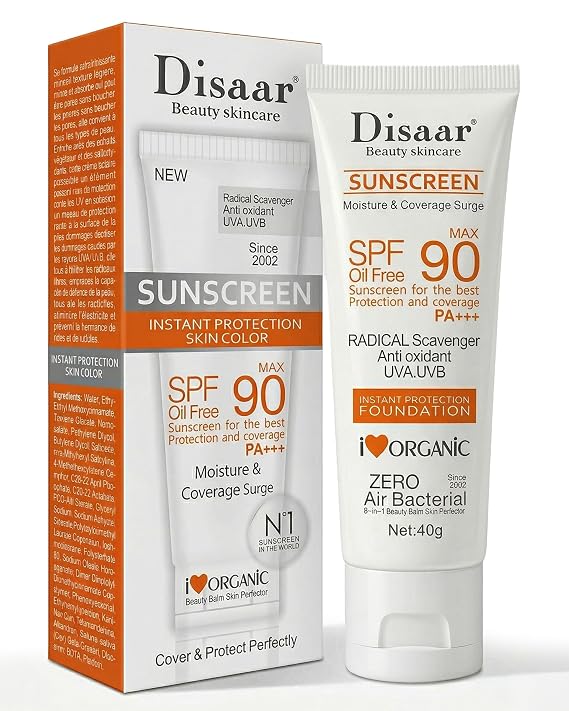 Disaar Beauty Sunblock Cream Non-Greasy SPF 90 Protect Face Body 40g