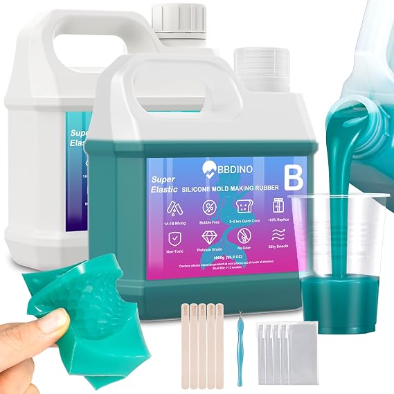 BBDINO Super Elastic Liquid Silicone Mould Making Kit 8A Jade Green 2000g