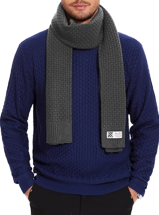 Zaitun Winter Scarf For Men Soft Warm Waffle knitted Classic Fashion Cold Weather Scarves