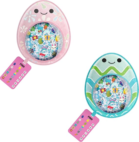Vango BIZYBOO Easter Egg Busy Bag Scavenger Hunt - Hidden Object Search Sensory Matching Game for Kids 2 and Up (Pink & Green)