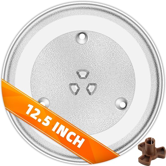 12.5 Microwave Glass Tray Compatible with Samsung, GE and Hotpoint - The Exact Replacement Part of WB39X10002/ WB48X10005/ WB49X10069/ WB39X10003 Dishwasher Safe