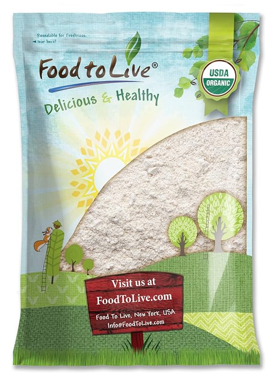Food to Live Organic Hulled Buckwheat Flour, 8 Pounds Non-GMO, Finely Milled Raw Groats, Kosher, Vegan Powder. Good Source of Fiber, Protein. Wheat Flour Substitute. Great for Pancakes, Noodles