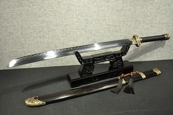 Sword Hand-Made Knife Ebony XY Black Gold Ancient Knife Copper T10 Burning Edge