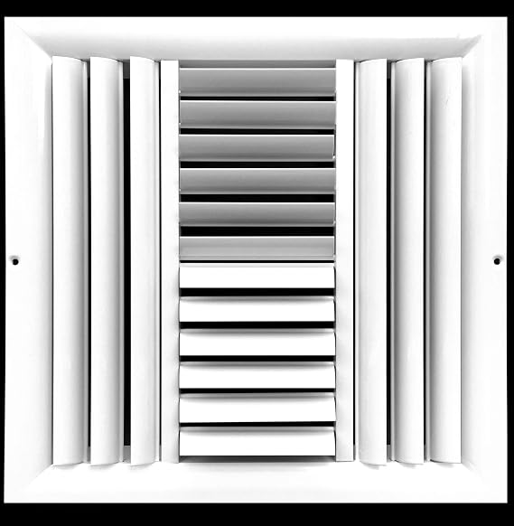 HVAC Premium 16w X 16h 4Way Aluminum Curved Blade Adjustable Air Supply HVAC Diffuser Vertical Horizontal Direction Vent Duct Cover [Outer Dimensions 17.75w X 17.75h]