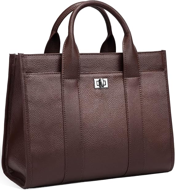 Genuine Leather Tote Bag for Women: Handmade Shoulder Handbag Satchel Purse | Medium Work Bag for Travel Daily Use