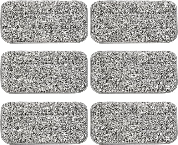 6-Pack - FEPPO Universal Steam Mop Replacement Microfiber Pads - Compatible with FEPPO Steam Mop & Most steam mops - Washable, Durable Pads for Floors, Hardwood, Tile