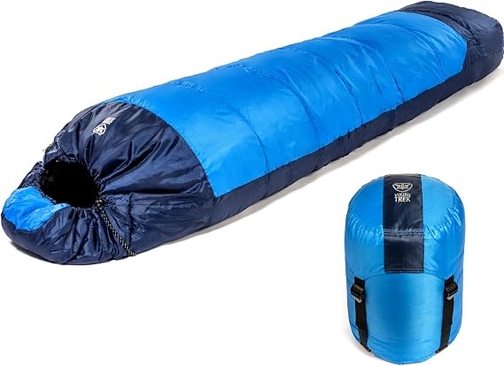 Viking Trek 350x Lightweight Adult Sleeping Bag Warm & Breathable, Compact Camping Gear for Hiking and Backpacking - Camping Essentials - Includes 100% Waterproof Stuff Sack
