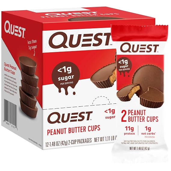 Quest Nutrition Peanut Butter Cups, 11g Protein,lt;1g Sugar, 12 Count