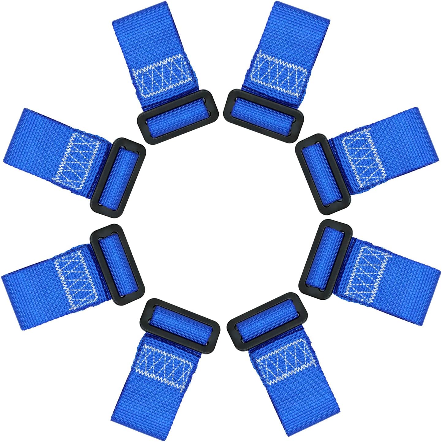 Rainbow Craft Ninja Slackline Buckle Straps - 8pc Removable Hanging Loops for Ninja Obstacle Course Training, Attaching Ninja Obstacle Accessories - Durable Buckle Straps - Blue Color