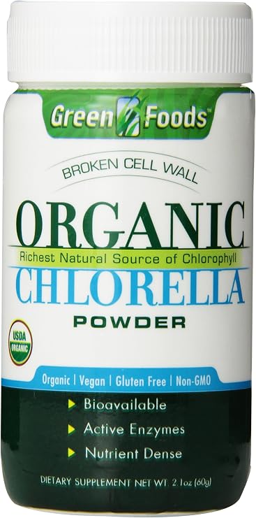 Green Foods Organic Chlorella Powder, 2.1 Ounce