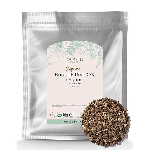 Starwest Botanicals Burdock Root Organic, Rice, Non-GMO - Bulk 1 lb Bag
