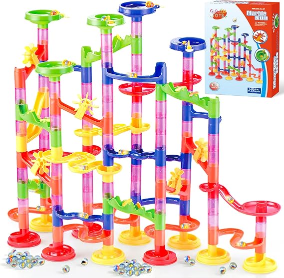 Gifts2U Marble Run, 130Pcs Educational Construction Maze Block Set for Kids