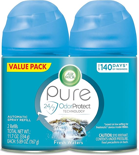 Air Wick Automatic Air Freshener Spray Refill, Fresh Waters, Essential Oils