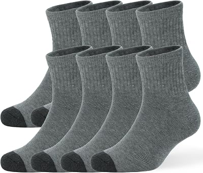 WANDER Mens Cushioned Ankle Socks 8 Pack Breathable Running Socks for Activewear, Comfort Casual Socks 9-1212-15