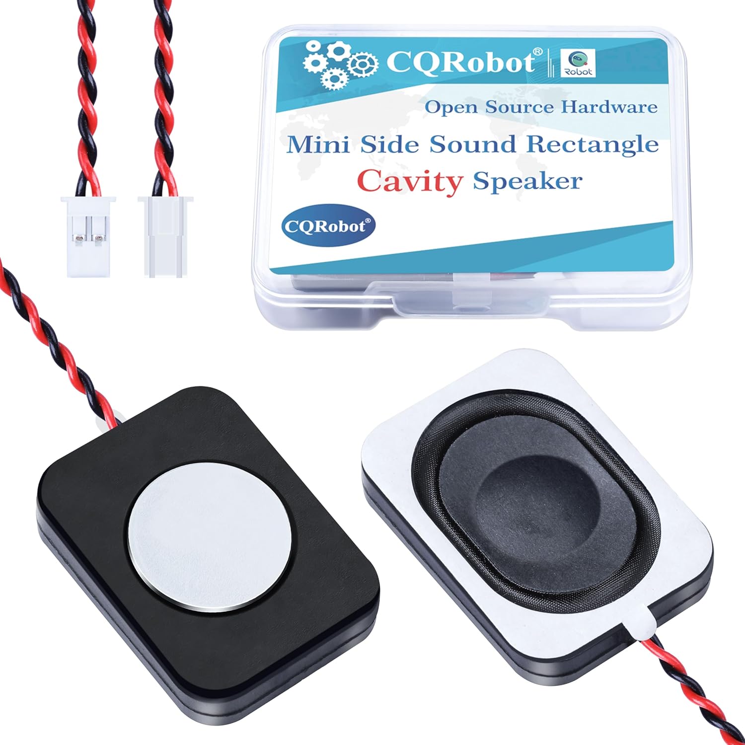 CQRobot 2 Pieces1 Pair 35 mm  25 mm  6.8 mm Side Sound 4 Ohm 2 Watt  3 Watt Rectangle Cavity Speaker, JST 1.25 mm 2-Pin Interface Wire, for Computer Electronic Project Application Components