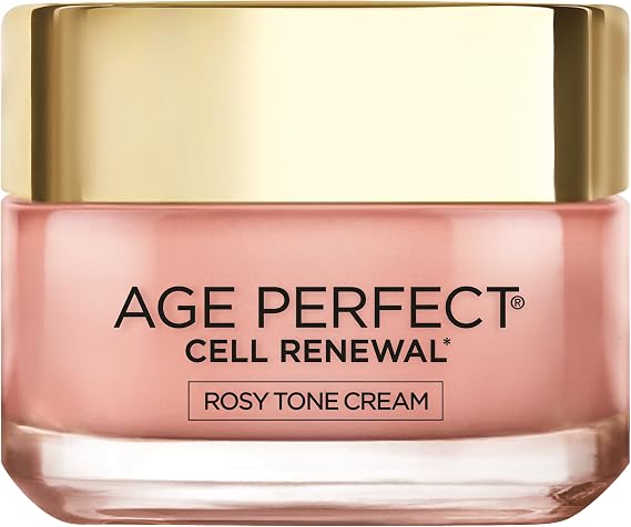 LOreal ParisFace Moisturizer by , Age Perfect Cell Renewal Rosy Tone Face Moisturizer with LHA and Imperial Peony for Visibly Younger Looking Skin, Anti-Aging Day Cream for Face, Non-greasy, 1.7 oz.
