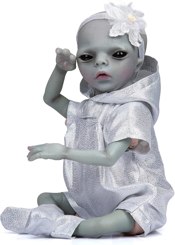 Anano 17 Inch Realistic Reborn Elf Doll - Lifelike Fairy Alien Baby Toy, Silicone Vinyl, Pink (No Assembly Required)