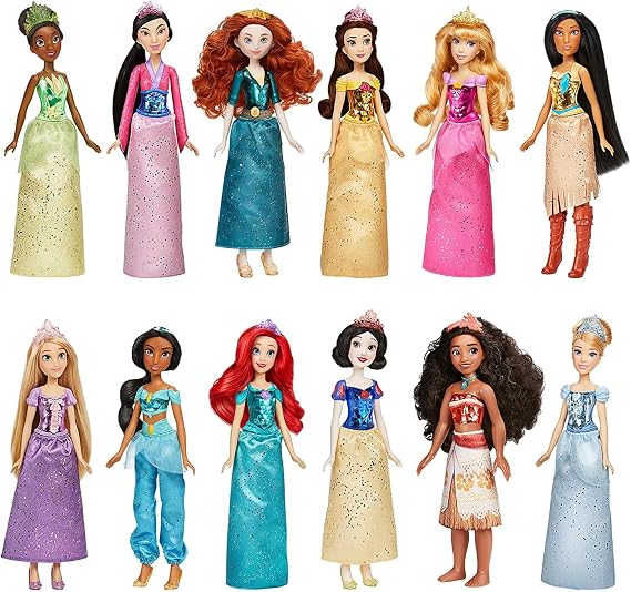 Disney Princess Royal Collection, 12 Royal Shimmer Fashion Dolls with Skirts and Accessories, Toy for Girls 3 Years Old and Up