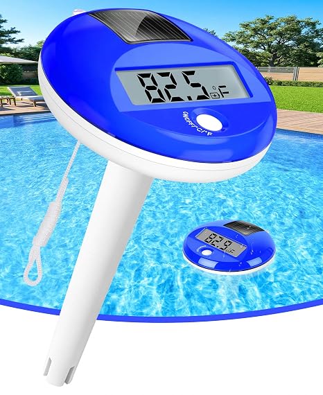 Sinbyuer Solar Digital Pool Thermometer Floating Easy Read with One Rope