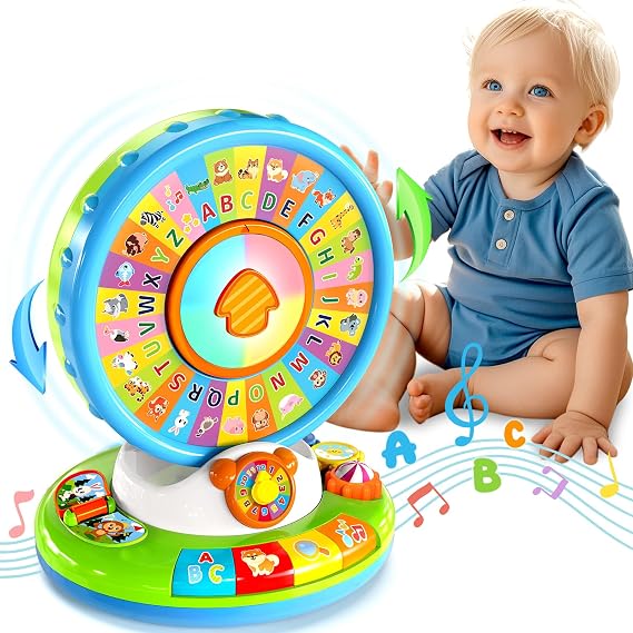 Learning Toys for Toddlers 1-3, Spin and Sing Alphabet Zoo, Lights & Sounds | Musical ABC Play, See and Say, Baby Interactive Educational Toy, Christmas 1st Birthday Gifts for Boys Girls 12-18 Months+