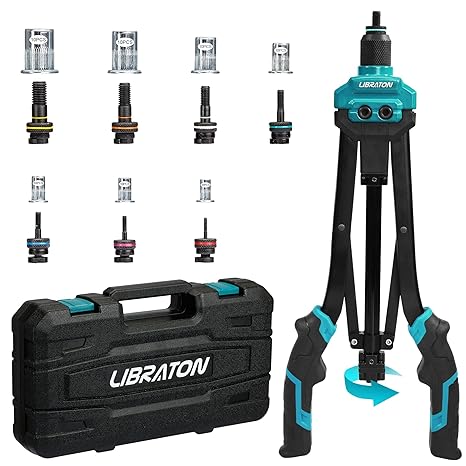 LIBRATON Rivet Nut Tool, 16" Rivnut Tool Kit, Hand Rivnut Gun, Metric