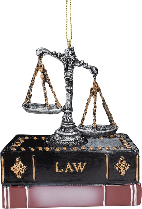 Kurt Adler Scales of Justice with Law Books Ornament