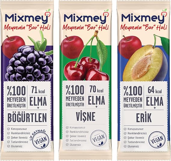 Mixmey Loves Sour Fruit Bar – 12 Pieces | Healthy Snacks – Vegan, Gluten Free (20GR X 12PCS)