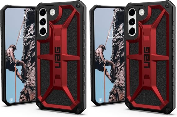 URBAN ARMOR GEAR UAG Designed for Samsung Galaxy S22 Plus Case Red Crimson Rugged Lightweight Slim Shockproof Premium Monarch Protective Cover, [6.6 inch Screen] (Pack of 2)