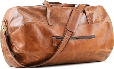 Handmade World Leather Duffle Gym Sports Bag For Men Women The GoalGear Carry all Luggage Hold all Travel Overnighter Weekender Bag With Strap