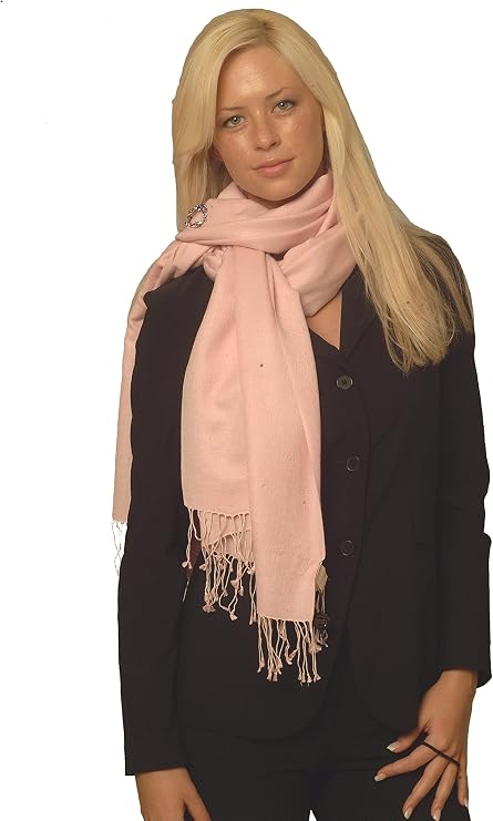 Solid Pashmina Shawl, Scarf, Wrap & Stole(Regular size) (POWDER PINK)