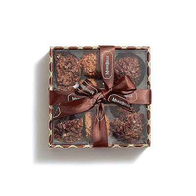 Mariebelle Rustic Collection Small Cluster Box 9 Pieces- Chocolate Covered French Croquettes