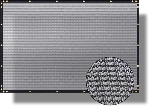 DOEWORKS 70% Heavy Duty Black Knitted Mesh Tarp Sun Shade Cloth with Copper Grommets, 12'x20' Shade Canopy for Patio Garden Greenhouse Pergola Plant Cover, 25pcs Cable Ties