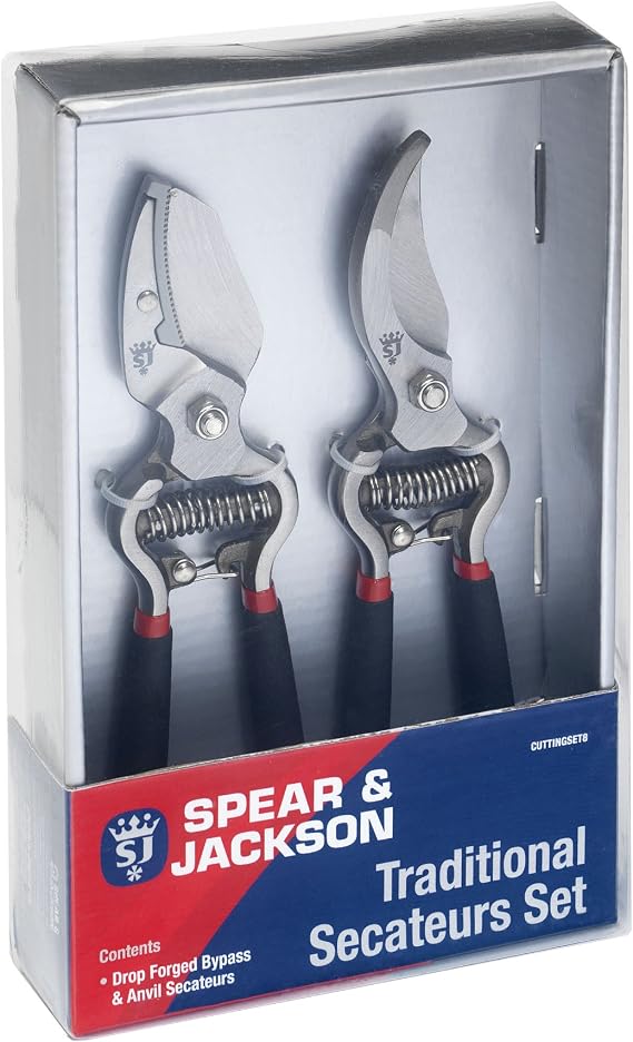 Spear & Jackson CUTTINGSET8 Traditional Bypass and Anvil Secateurs Set