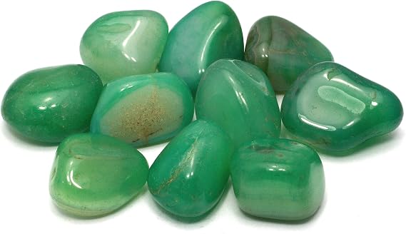 CrystalAge Green Agate Tumble Stone (20-25mm) - Single Stone