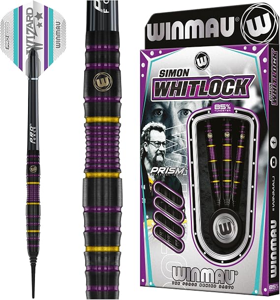 WINMAU Darts - 85% Pro-Series Soft Tip Darts Set with Dart Flights and Dart Shafts (Stems)