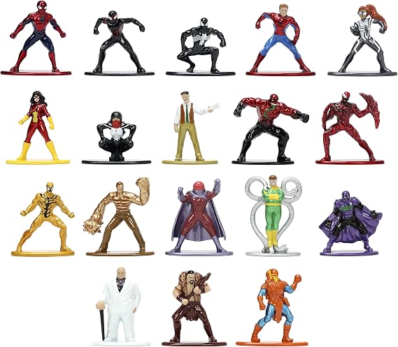 Jada Toys Marvel Spider-Man 18-Pack Series 8 Die-cast Figures, Toys for Kids and Adults