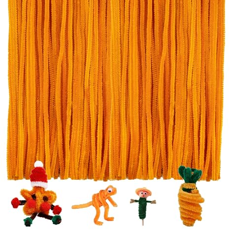 200 Pieces Pipe Cleaners Chenille Stem, Golden Pipe Cleaners Set Craft Pipe Cleaners Christmas Pipe Cleaners Chenille Stems for DIY Art Crafts Decorations Supplies (Golden)