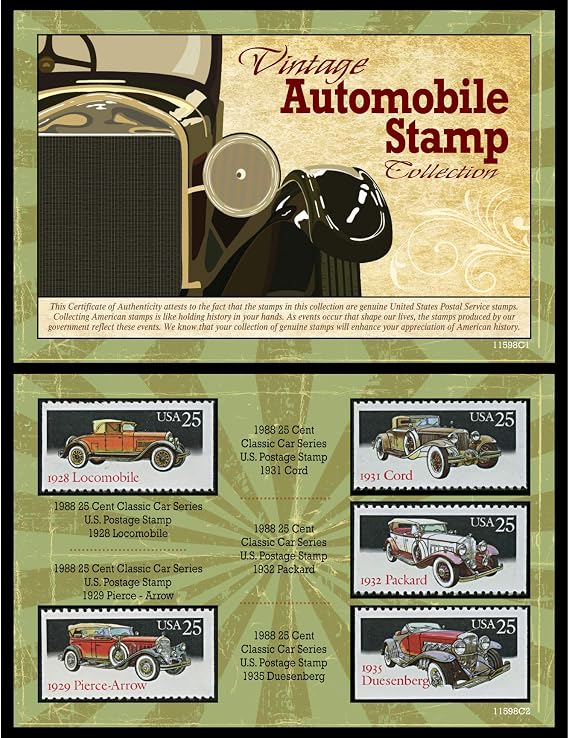 American Coin Treasures Vintage Automobile Stamp Collection