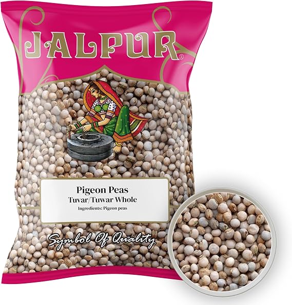 JALPUR MILLERS Premium Pigeon Peas (Tuwar Whole) 200g – Whole Toor Dal, High-Protein Legume for Indian Cooking – Natural, Vegan-Friendly, Ideal for Curries, Stews, and Soups – Rich in Fibre