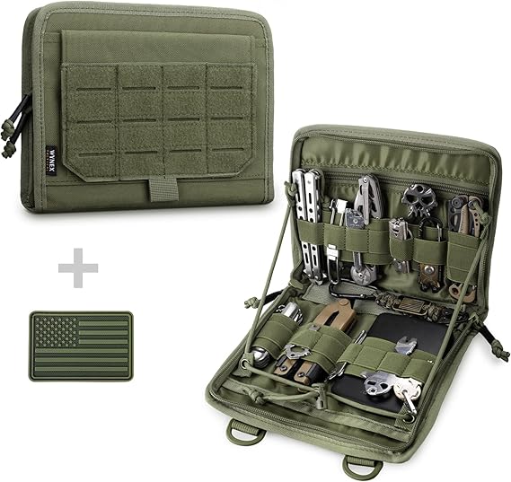 WYNEX Tactical Molle Admin Pouch, Laser-Cut Organizer EDC Tool Pouch