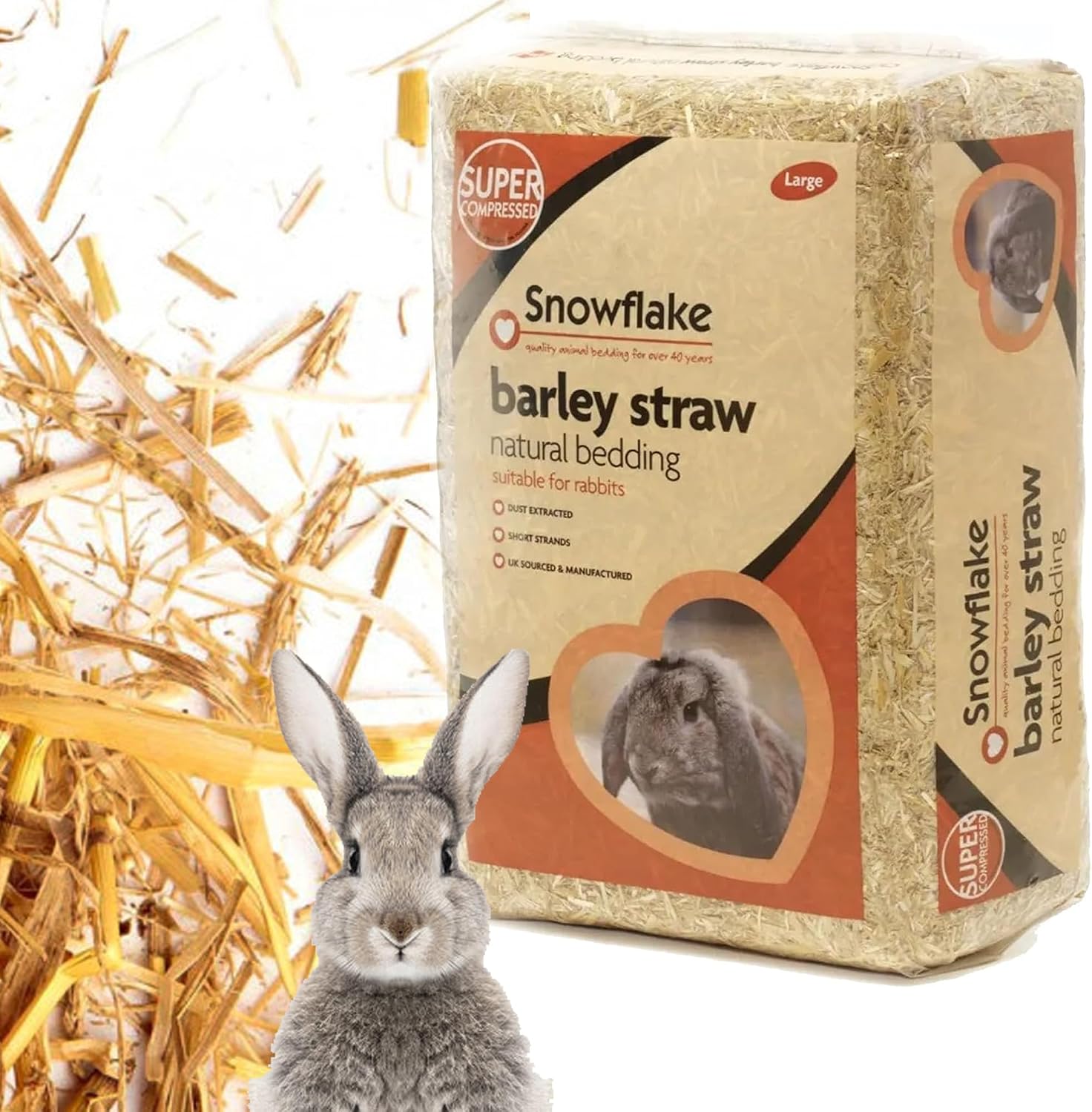 STAR SUPPLIES Super Compressed Natural Soft Flake Barley Straw For Animal & Pet Bedding 1 Bag, 3kg